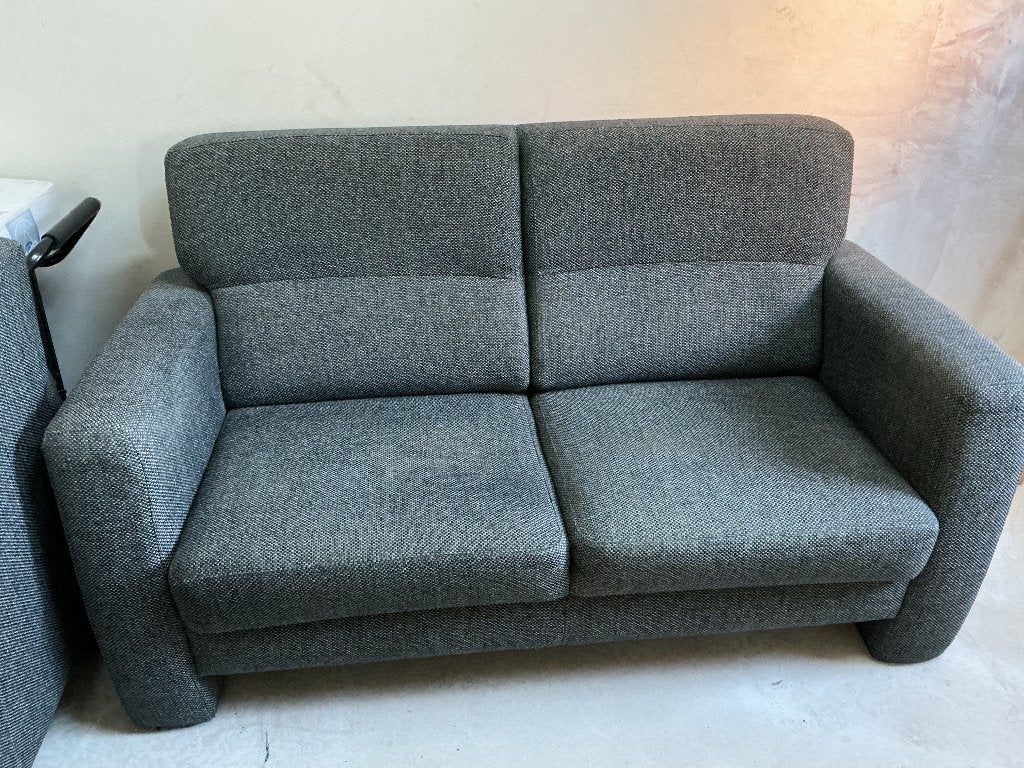 Gratis Bankstel tweezitter zwart grijs 160 breed 80 stoffen, Huis en Inrichting, Ophalen, Gebruikt, 150 tot 200 cm, Stof