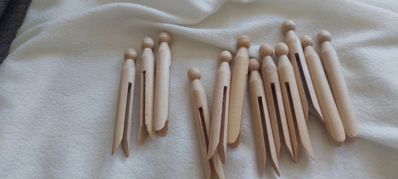 12 brocante wasknijpers Knijpers met ronde kop., Ophalen of Verzenden