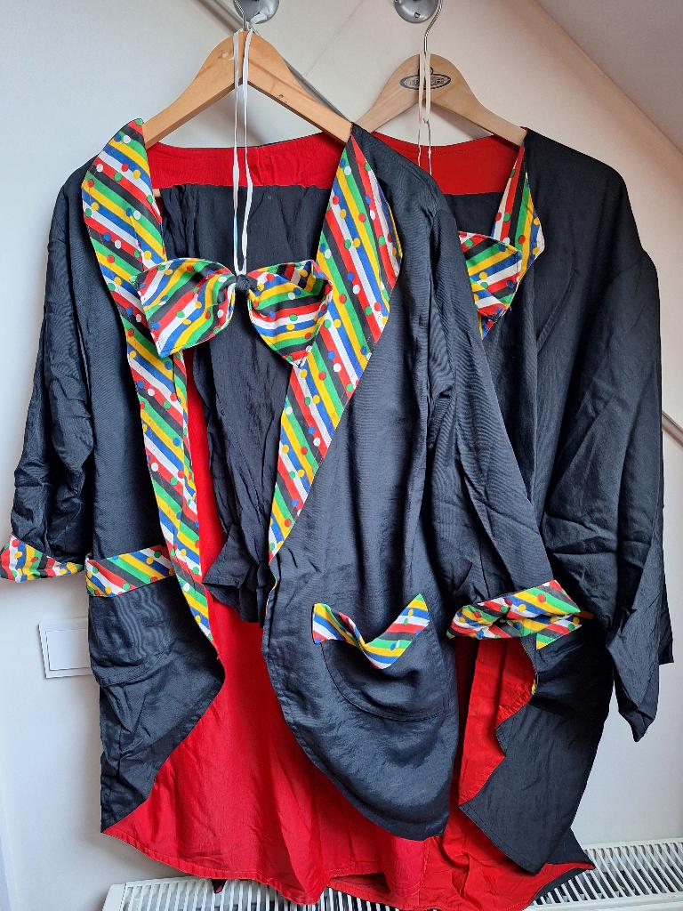 twee mooie clownspakken, Chinese jurk, kleurrijke boerenkiel, Ophalen of Verzenden, Gedragen, Carnaval, Kleding