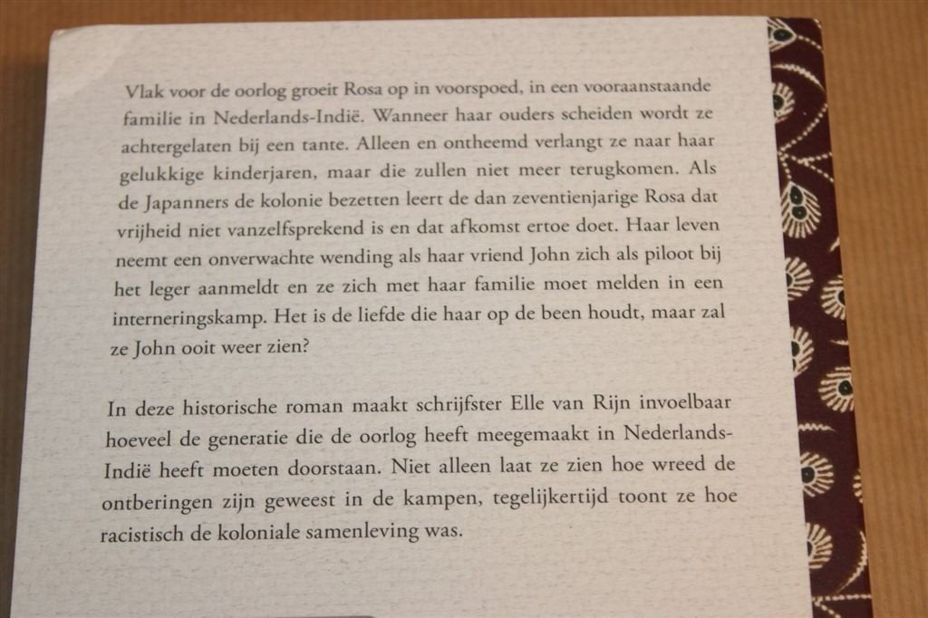 Terug naar Insulinde — Elle van Rijn — Historische Roman, Ophalen of Verzenden, Zo goed als nieuw