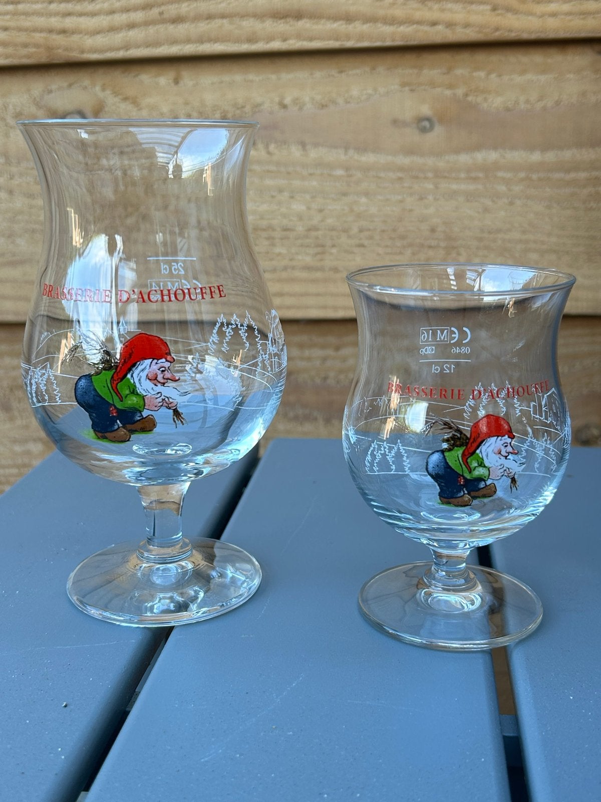 La Chouffe Glazen Set: 12cl en 25cl, Ophalen of Verzenden
