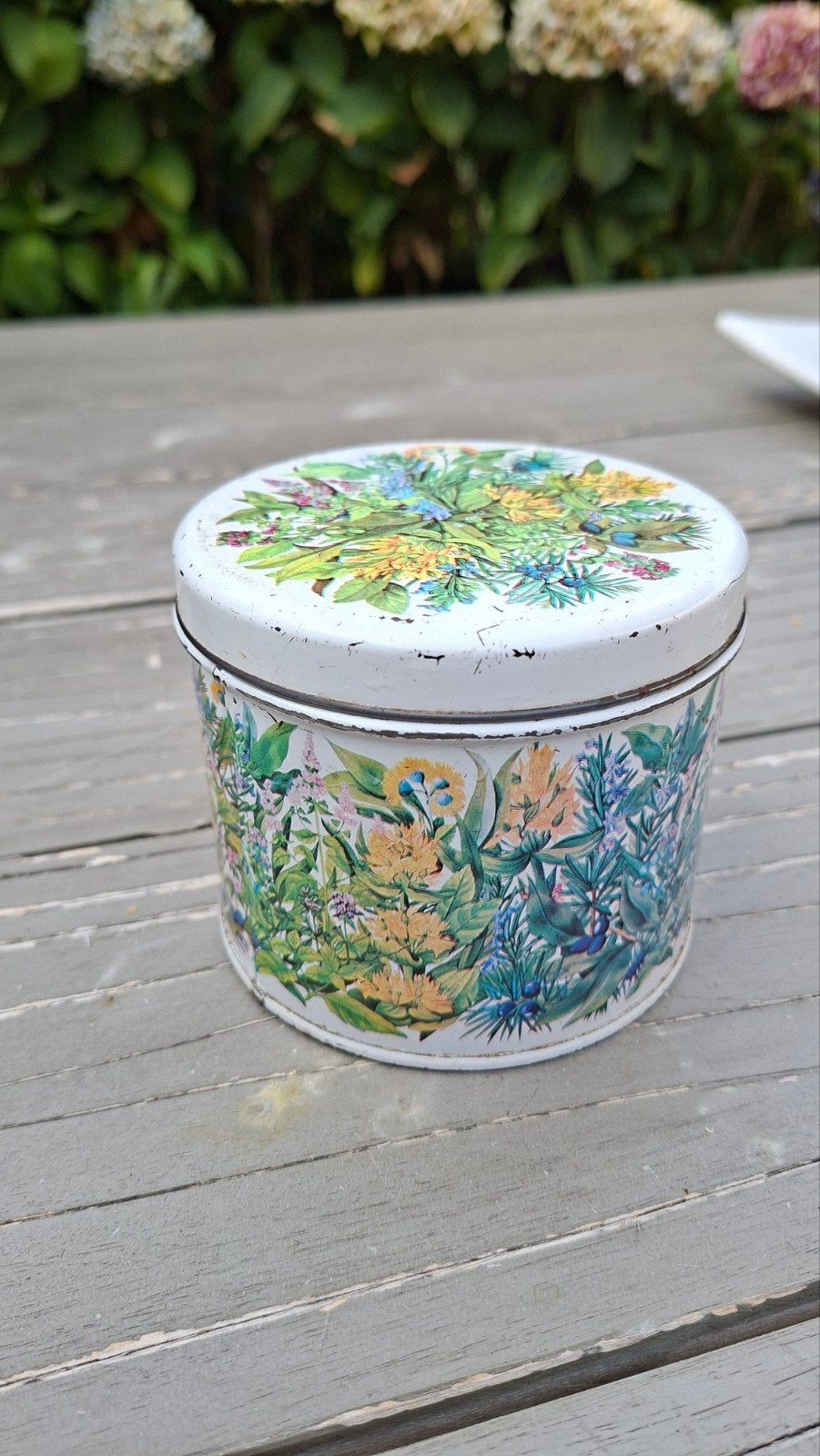 Vintage Regency Ware blik - Botanische bloemen (70s, Verzamelen, Ophalen of Verzenden, Gebruikt, Overige, Overige merken