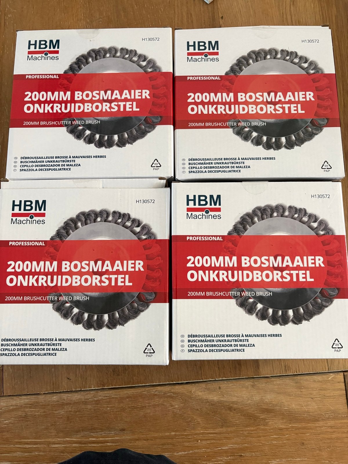 HBM Machines 200mm Bosmaaier Onkruidborstel (4 stuks), Ophalen of Verzenden, Nieuw, Minder dan 10 cm, Benzine