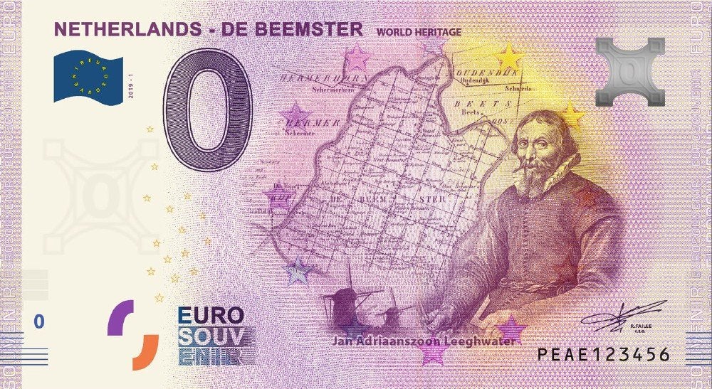 0 Euro biljet De Beemster 2019, Ophalen of Verzenden, Overige landen, 5 euro