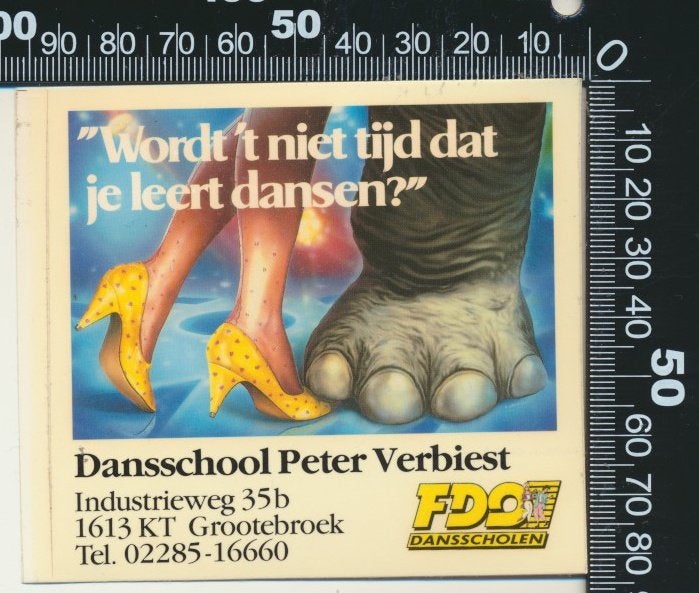 Sticker: Dansschool Peter Verbiest - Grootebroek (2), Verzamelen, Ophalen of Verzenden, Zo goed als nieuw, Bedrijf of Vereniging