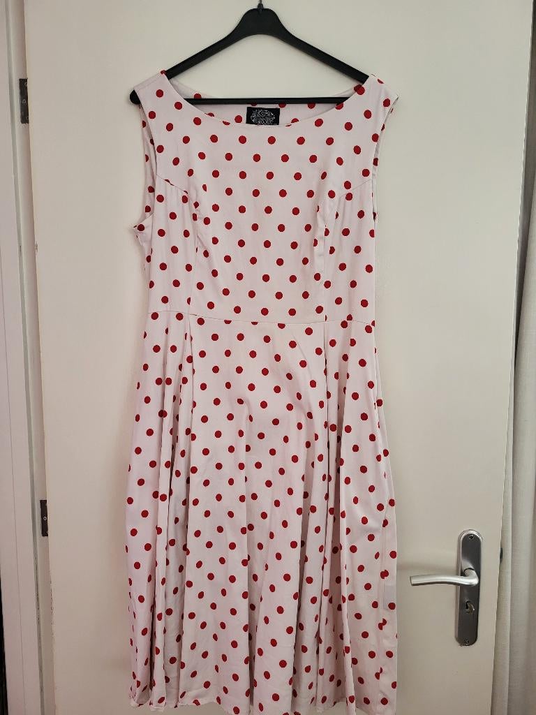 vintage style Polka dot swingdress, Maat 42/44 (L), Ophalen of Verzenden, Hearts end Roses, Gedragen