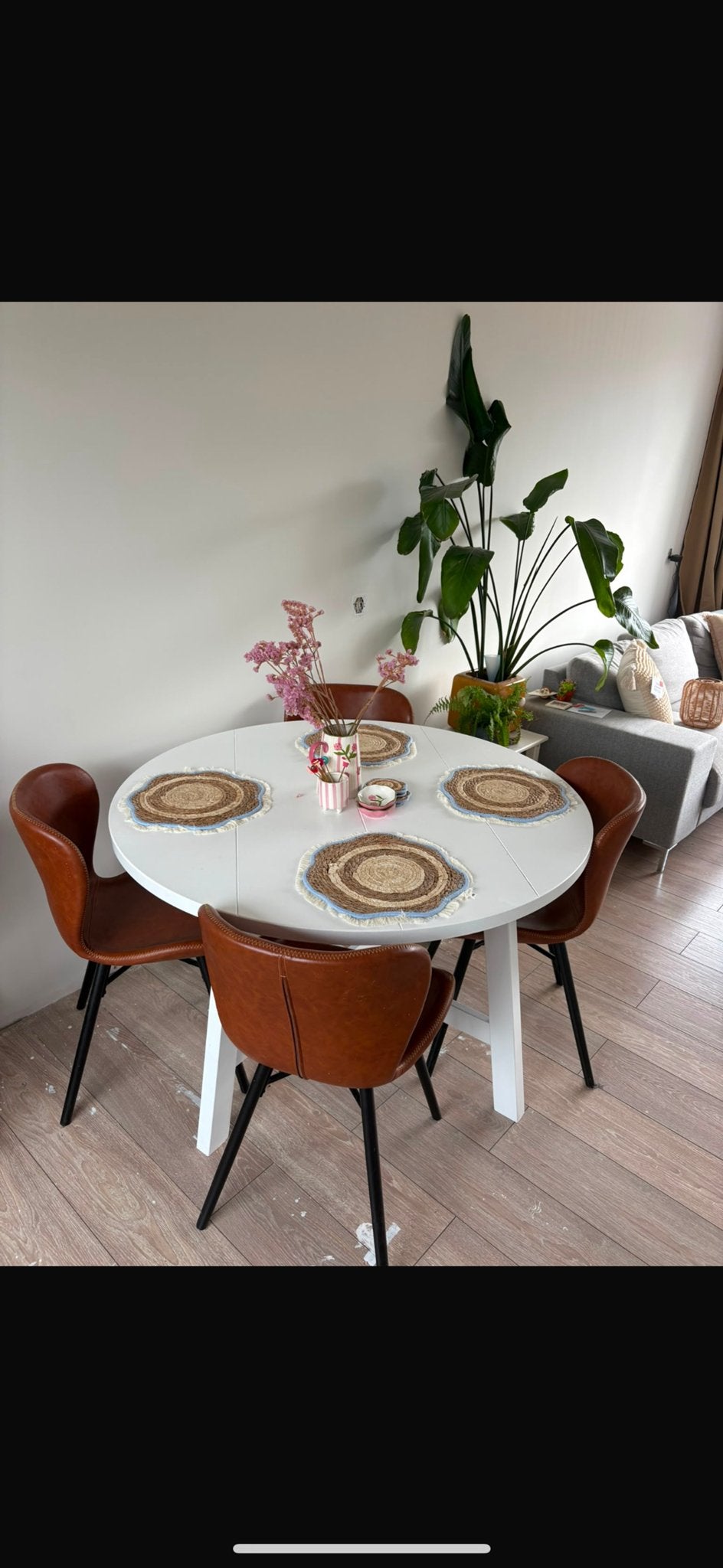 4 bruine cognac stoelen, Huis en Inrichting, Stoelen, Ophalen, Bruin, Leer, Zo goed als nieuw