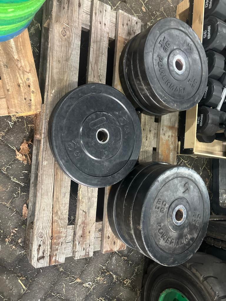 Powermark Bumperplates set - 140 kg, Halterschijven, Armen, Powermark, Ophalen
