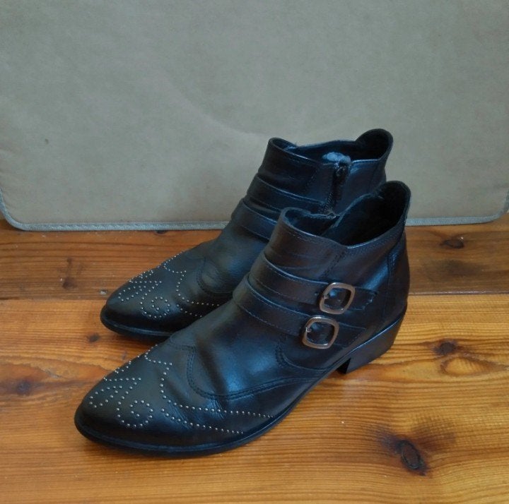 Amper gedr. zwart leren enkellaarsjes country & western, Kleding | Dames, Schoenen, Zwart, Gabor, Ophalen of Verzenden, Zo goed als nieuw