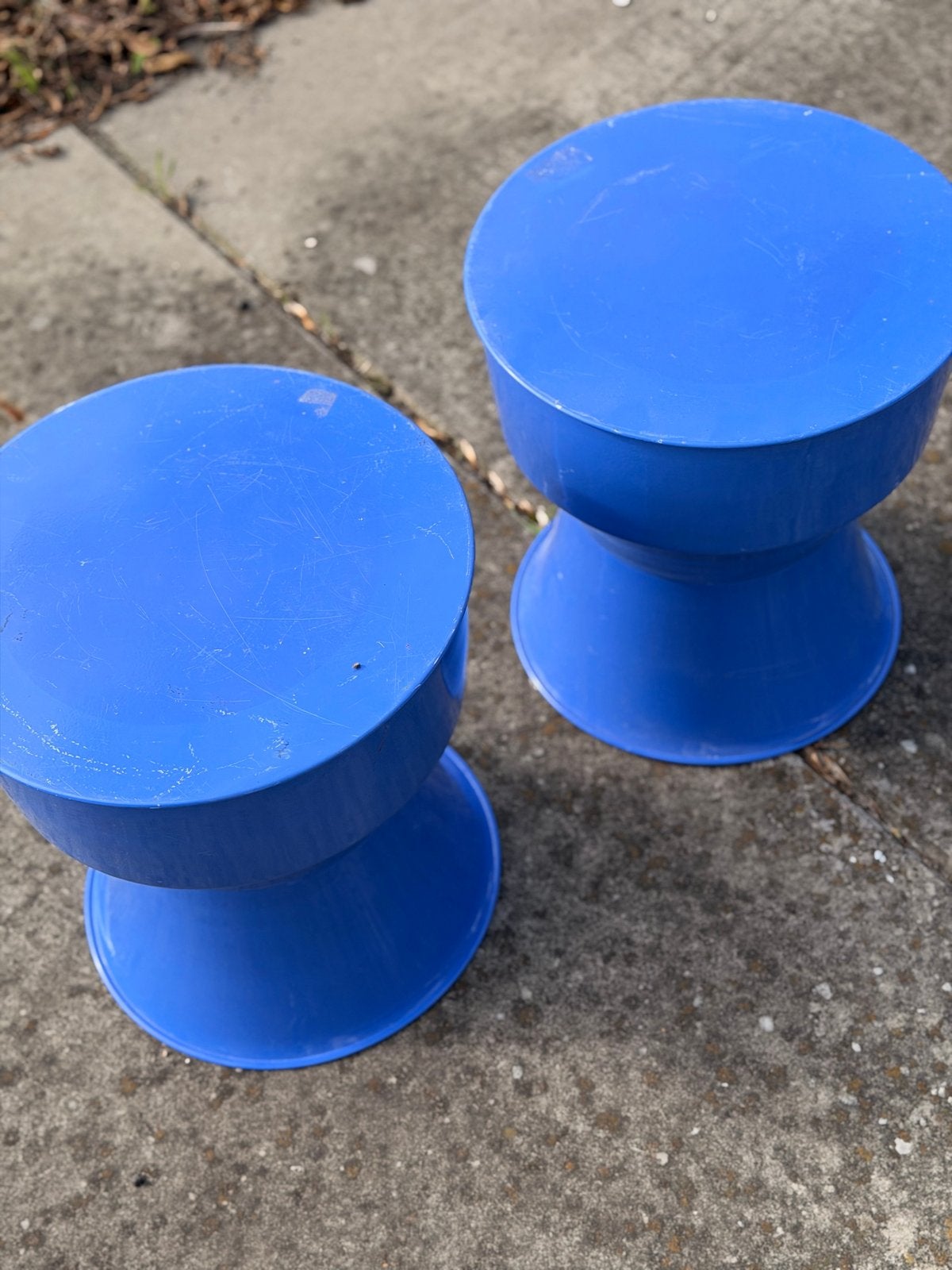 2 blauwe krukjes - veelzijdig en stijlvol, Ophalen, Gebruikt, Kunststof