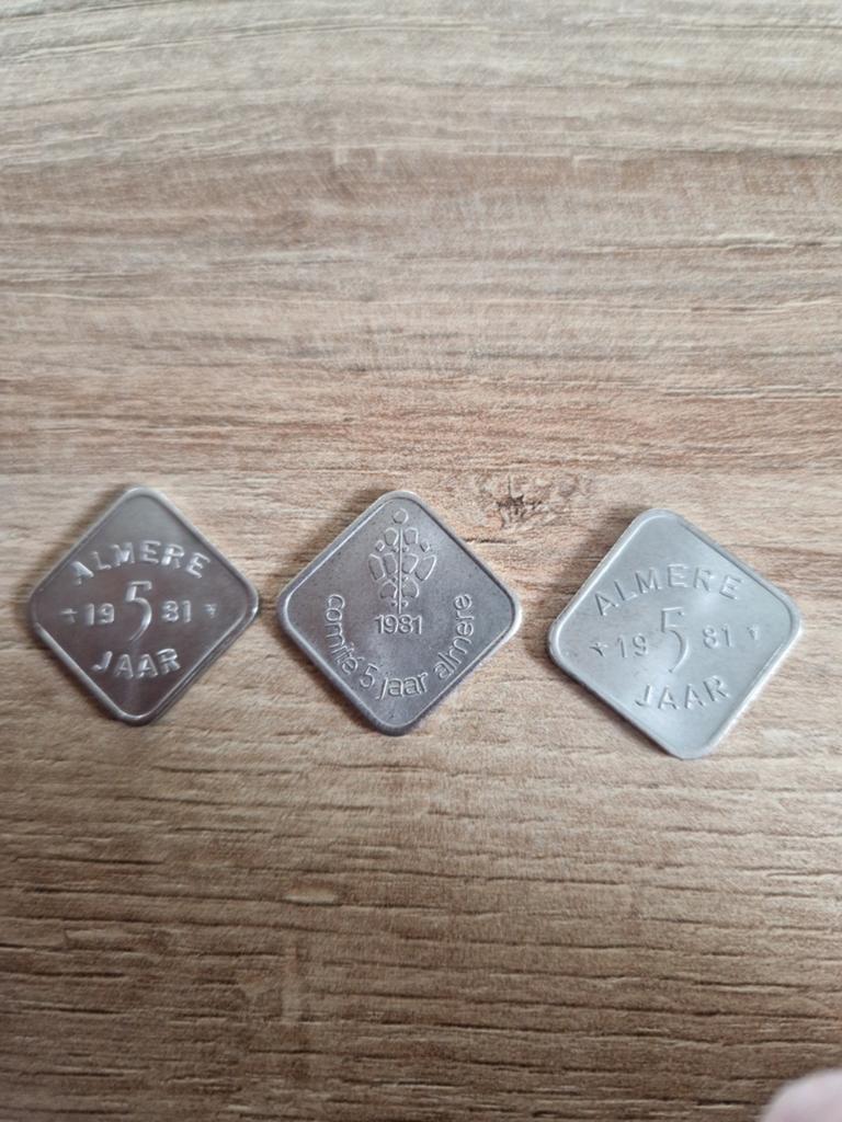 Herdenkings munt 5 Jaar Almere 1981, Postzegels en Munten, Ophalen, Koningin Beatrix