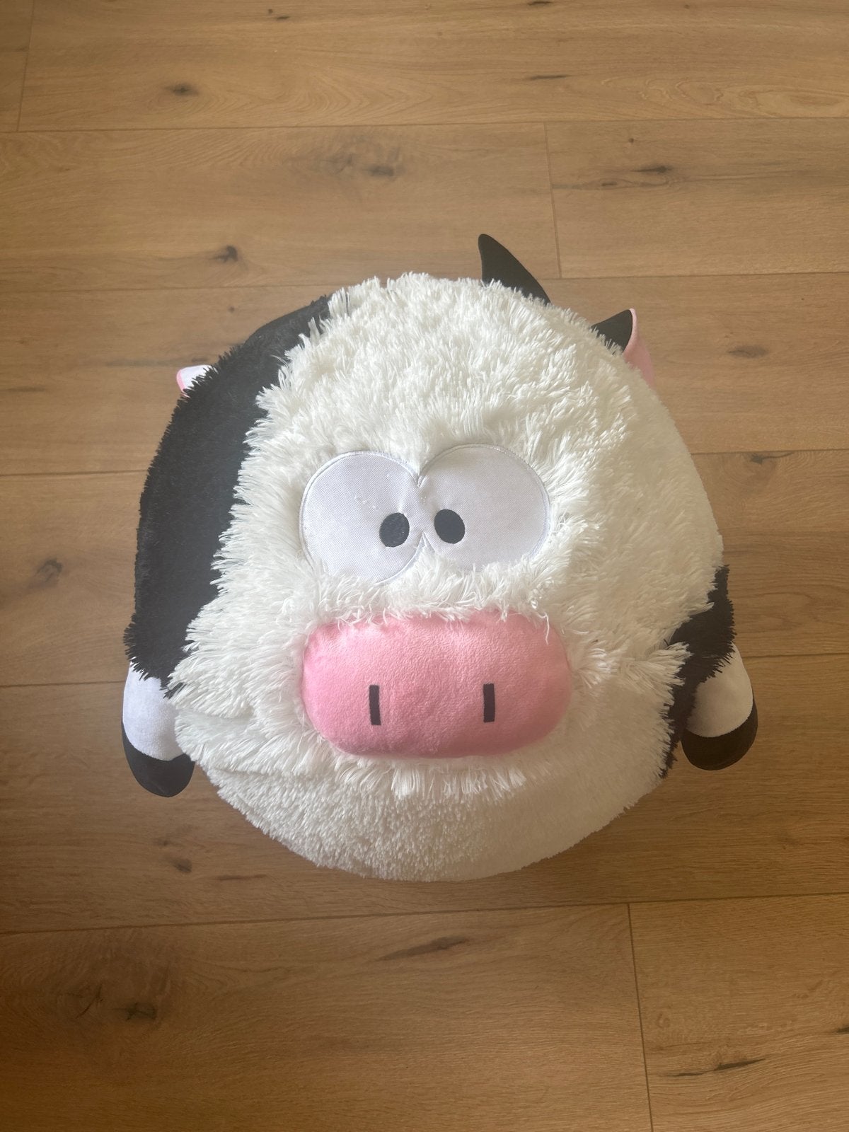 Zwart-witte koe knuffel kussen, Zwart, Ophalen of Verzenden, Zo goed als nieuw, Middelgroot (20 tot 80 cm)