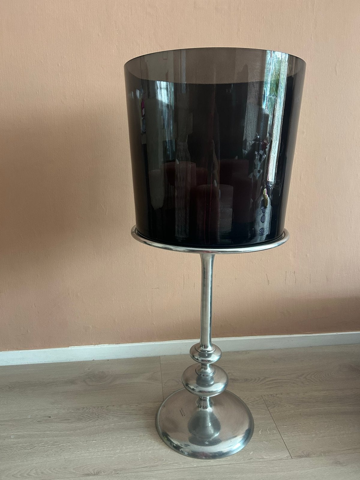 Lifestyle Home Collection vaas met standaard, Ophalen, Gebruikt, Zilver, Metaal