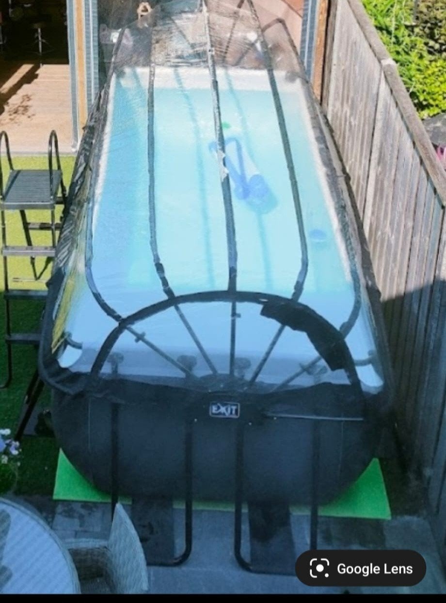EXIT Zwembad met overkapping, warmtepomp, zandfilter, Tuin en Terras, 200 tot 300 cm, Zo goed als nieuw, Rechthoekig, Ophalen