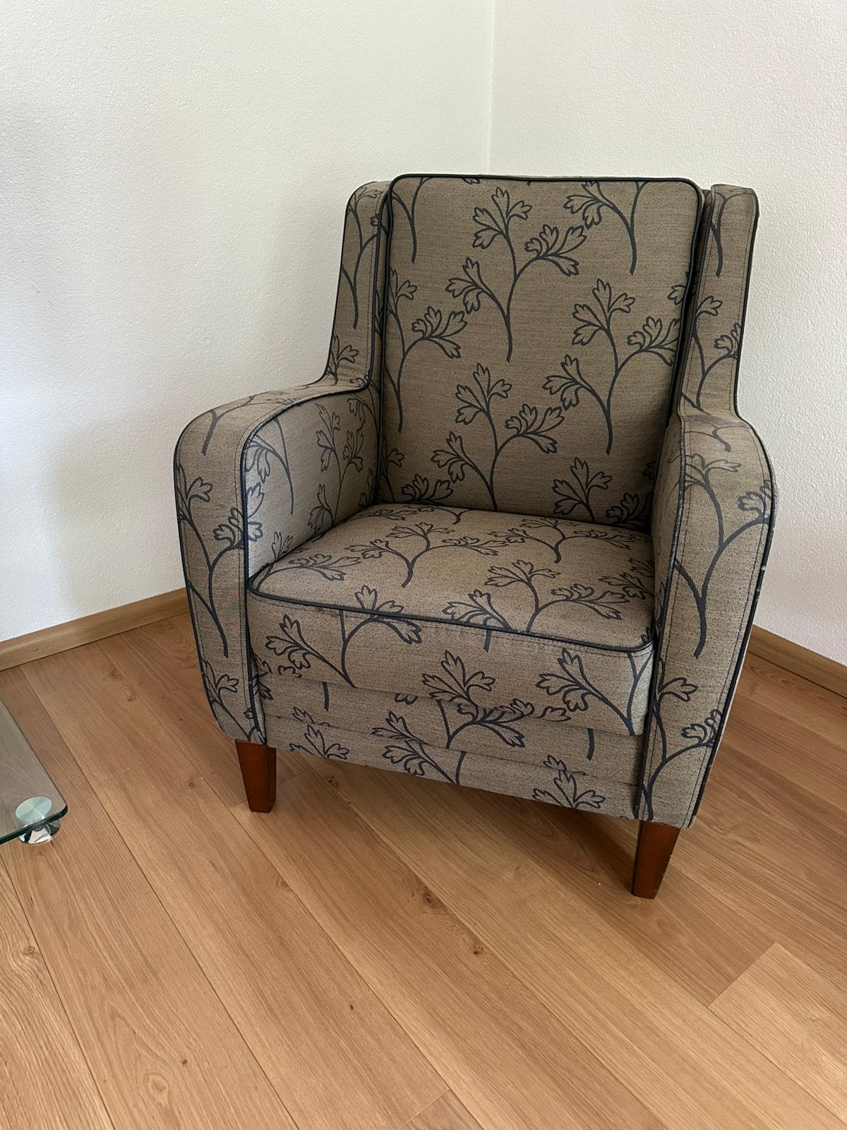 Te koop DRIE fauteuils blauw beige, Ophalen, Zo goed als nieuw, Minder dan 75 cm, 50 tot 75 cm