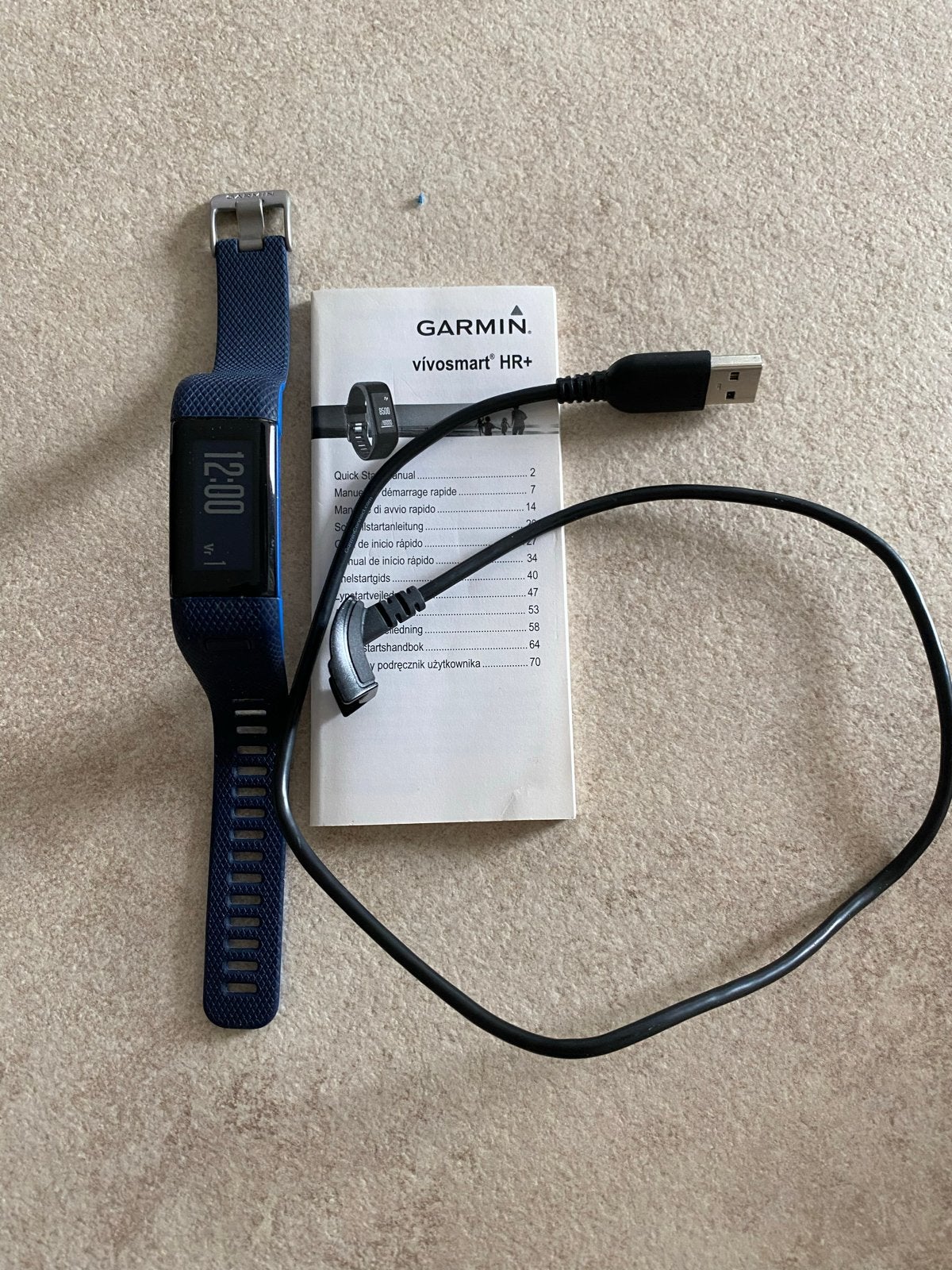 Garmin vivosmart HR+ activity tracker., Ophalen of Verzenden, Gebruikt, Blauw, Android