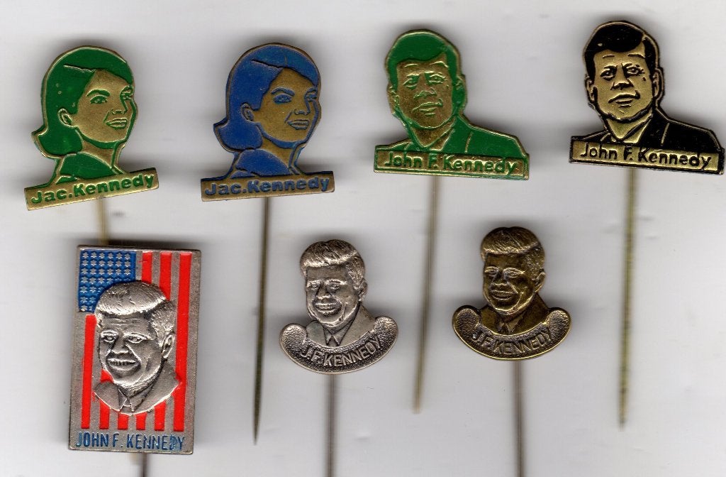 7 speldjes JOHN F EN JACKIE KENNEDY (A3), Verzamelen, Ophalen of Verzenden, Gebruikt, Overige onderwerpen