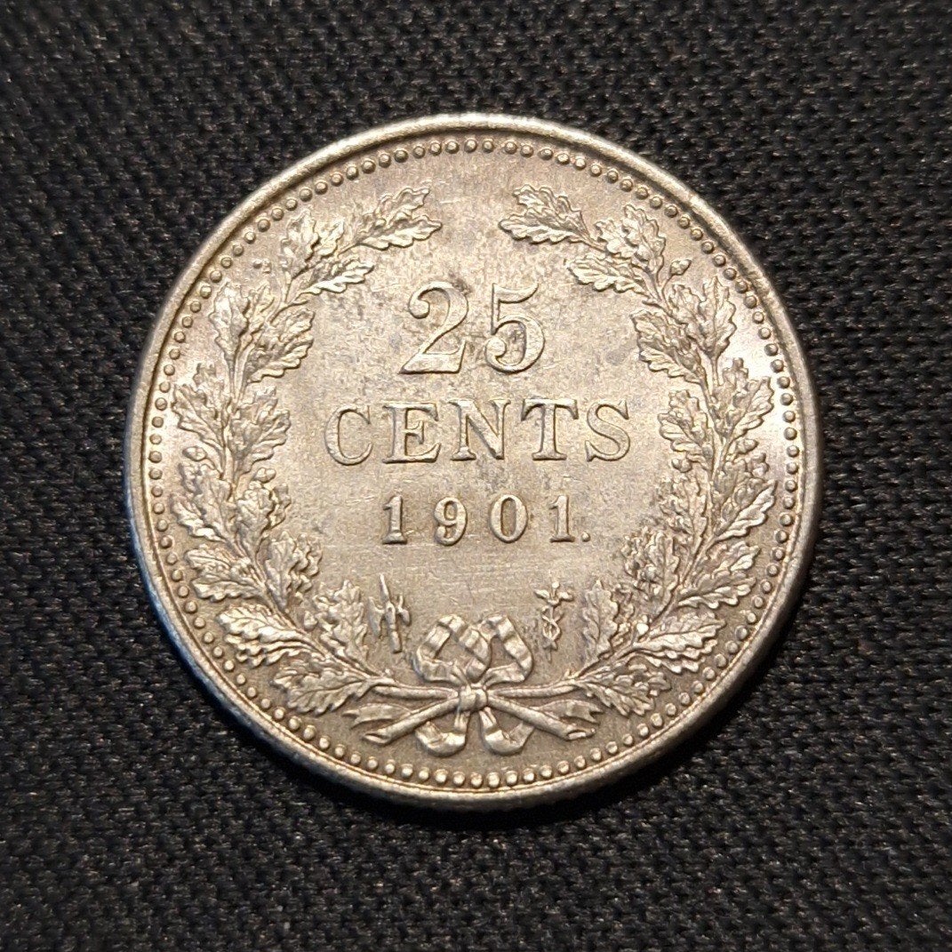 25 cent 1901, Verzenden, Zilver, 25 cent, Koningin Wilhelmina