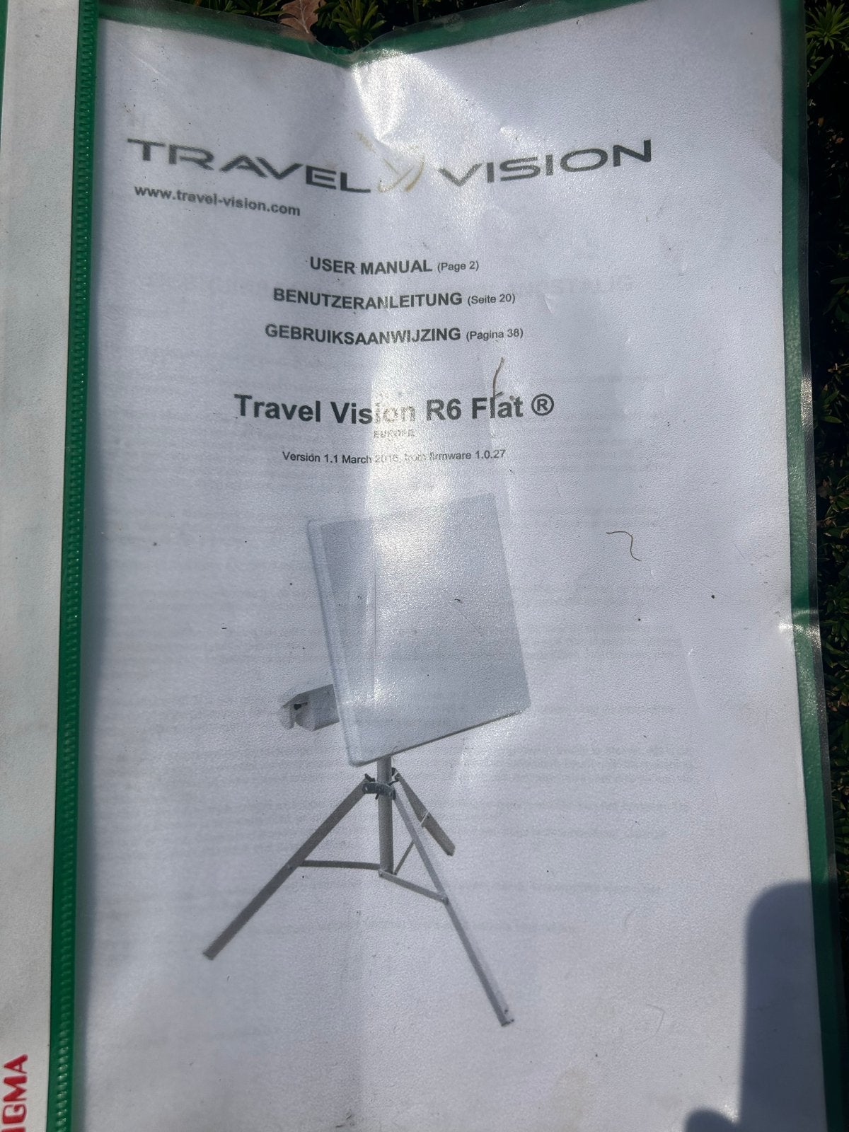 Travel Vision R6 Flat schotelantenne met M7 ontvanger, Ophalen, Gebruikt, (Schotel)antenne, Overige merken