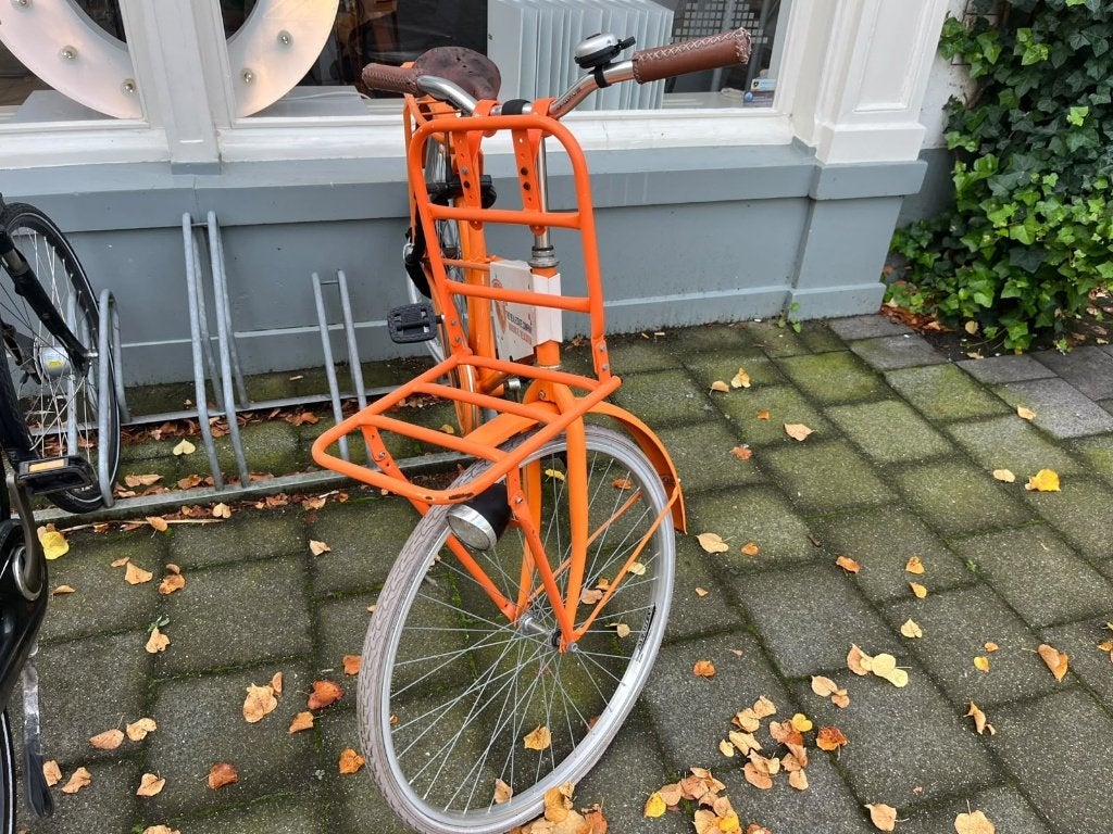 oranje reclamefiets / promotiefiets – decoratie, Ophalen, Gebruikt