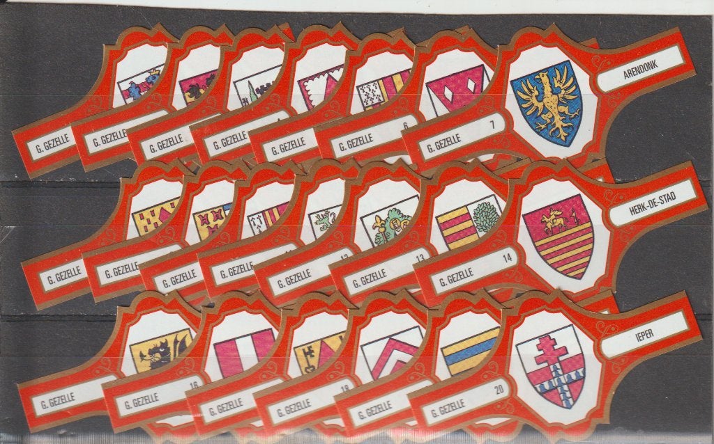 reeks 761   wapenschilden 1-20 sigarenbanden, Ophalen of Verzenden, Zo goed als nieuw, Sigarenbandjes
