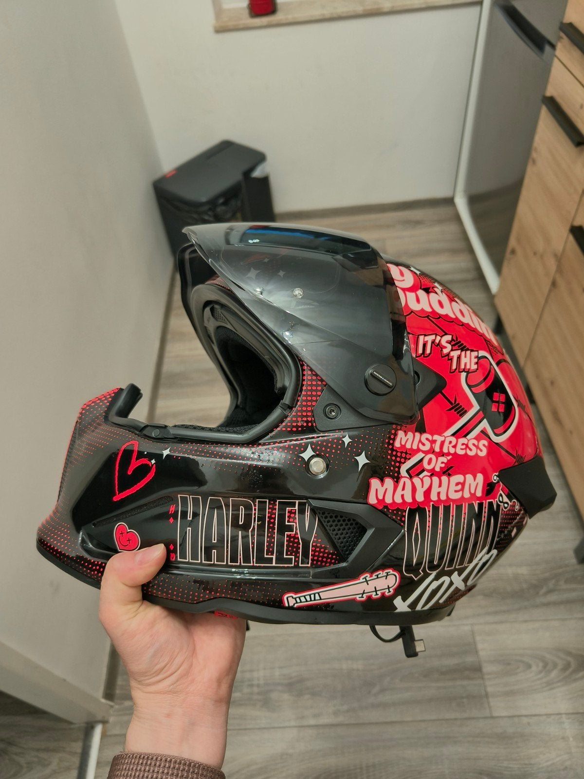 Ruroc Atlas 4.0 M/L Harley Quinn, Motoren, Kleding | Motorhelmen, Overige merken, M, Dames, Ophalen of Verzenden