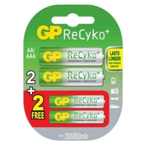 GP Recyko+ oplaadbare batterijen 2x AA 2000mAh+2x AAA 800mAh, Audio, Tv en Foto, Accu's en Batterijen, Ophalen, Nieuw, Oplaadbaar
