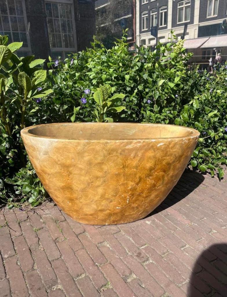 Grote luxe Capiz bloempot: eyecatcher! Sla je slag!, Tuin en Terras, Overige materialen, Gebruikt, 40 cm of meer, Ophalen of Verzenden