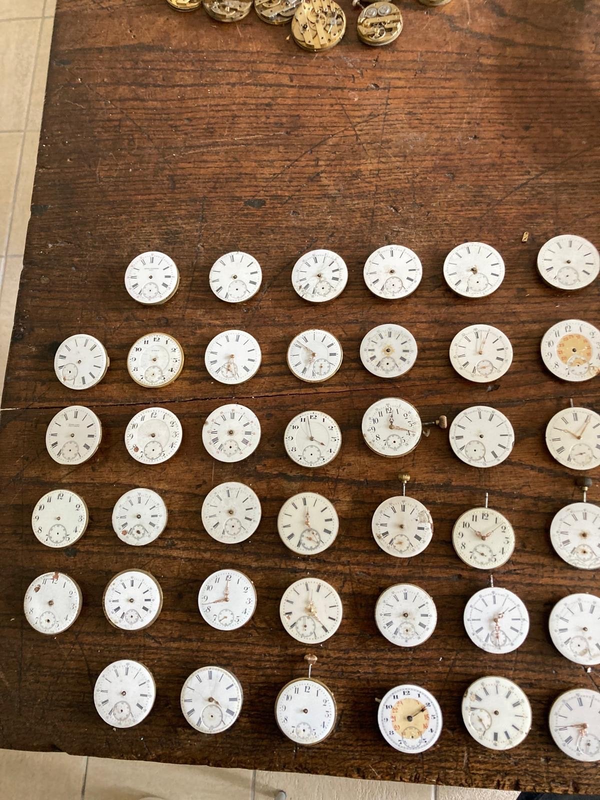 40 heren zakhorloge uurwerken met wijzerplaten, Ophalen of Verzenden, Gebruikt