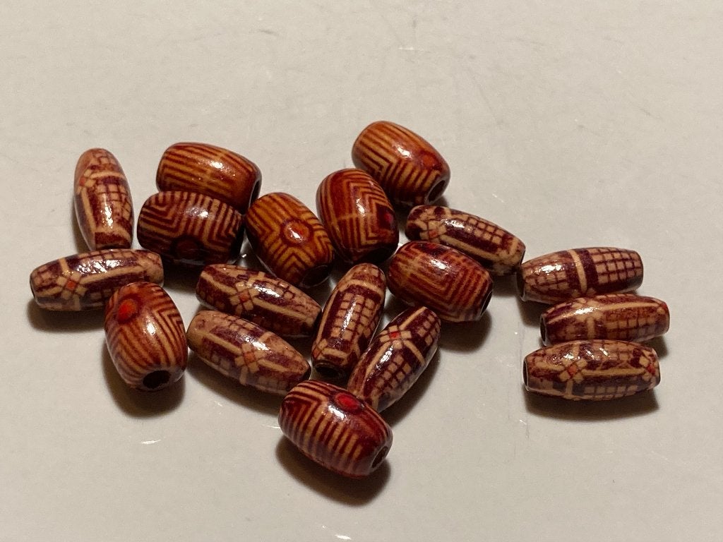 Houten kralen, print, Hobby en Vrije tijd, Kralen en Sieraden maken, Ophalen of Verzenden, Nieuw, Kraal