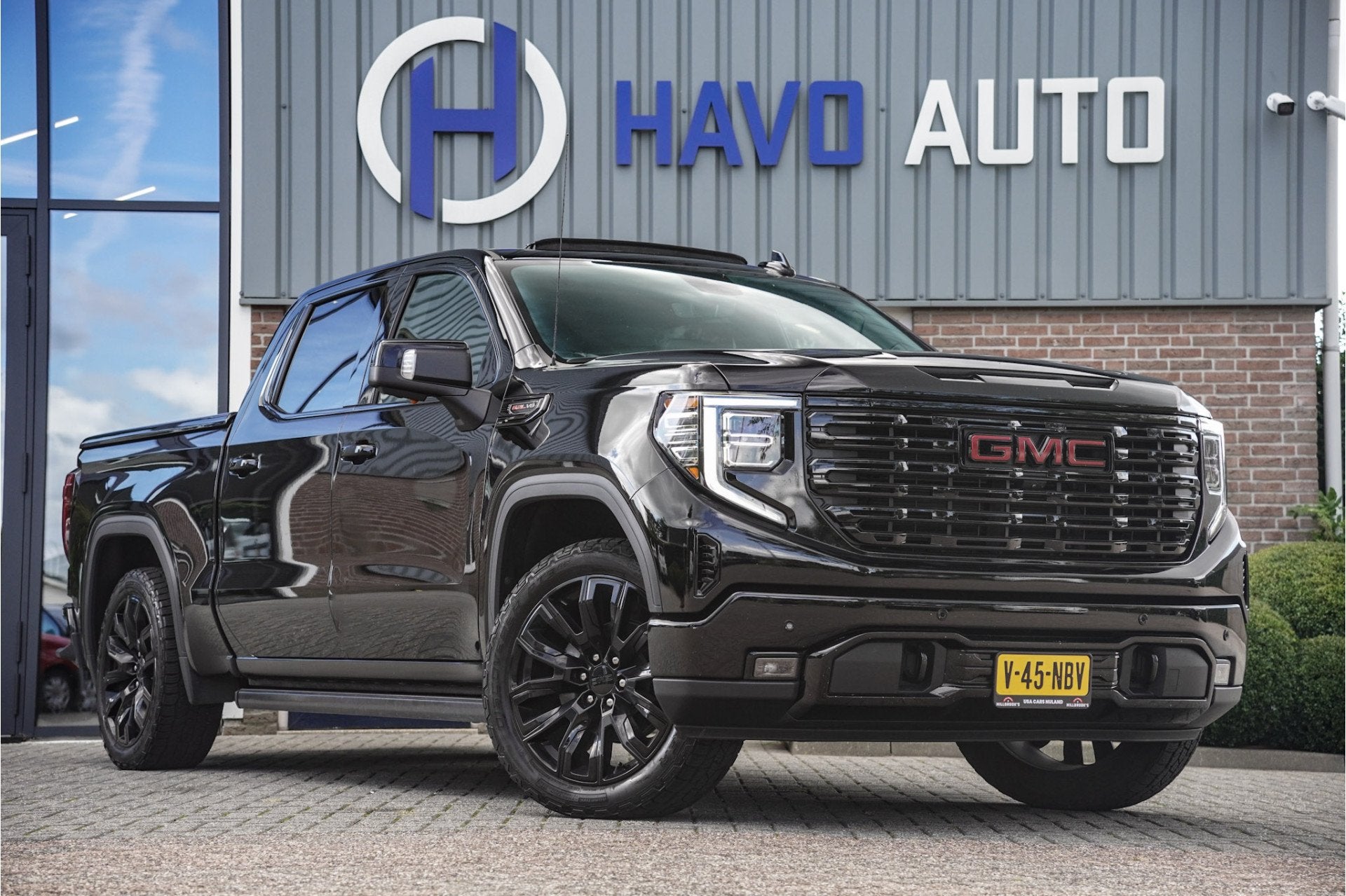 GMC Sierra Denali 6.2 V8 426PK, FULL OPTION, 300L LPG, BLACK, Auto's, Gebruikt, Automatische klimaatregeling, 426 pk, Zwart