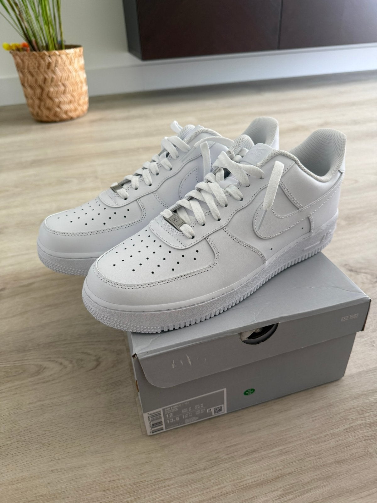 Nike air force 1 wit maat 46, Kleding | Heren, Verzenden, Zo goed als nieuw, Wit