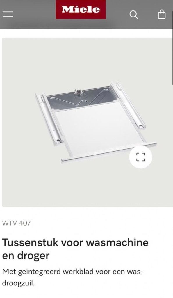 Miele tussenstuk, Witgoed en Apparatuur, Ophalen, Gebruikt