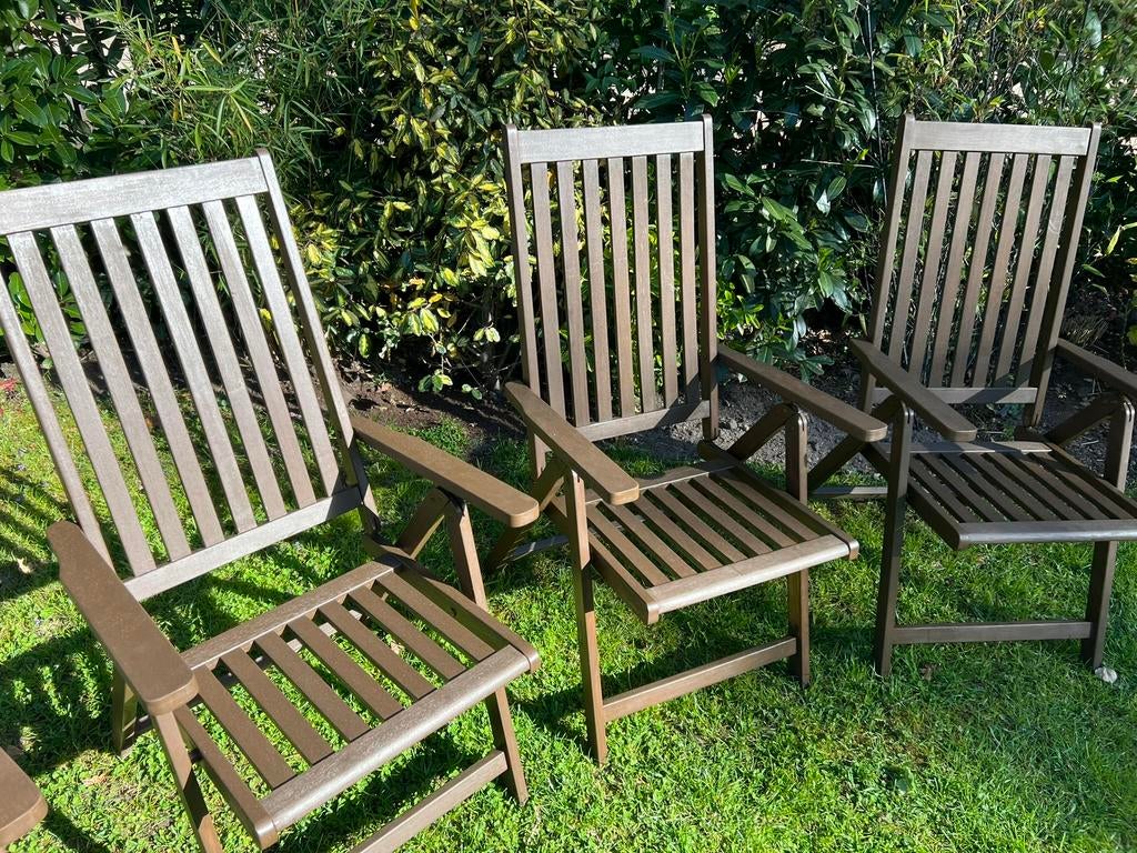houten tuinstoelen 4x, Tuin en Terras, Ophalen