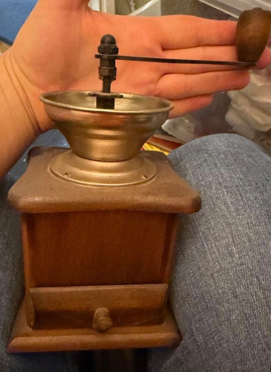 Vintage Koffiemolen - Hout & Metaal, Ophalen of Verzenden