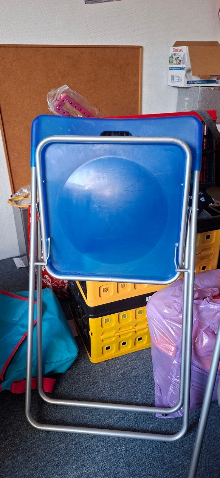 Blauwe opvouwbare stoel - Handig en ruimtebesparend, Ophalen, Blauw, Modern, Praktisch, Eén