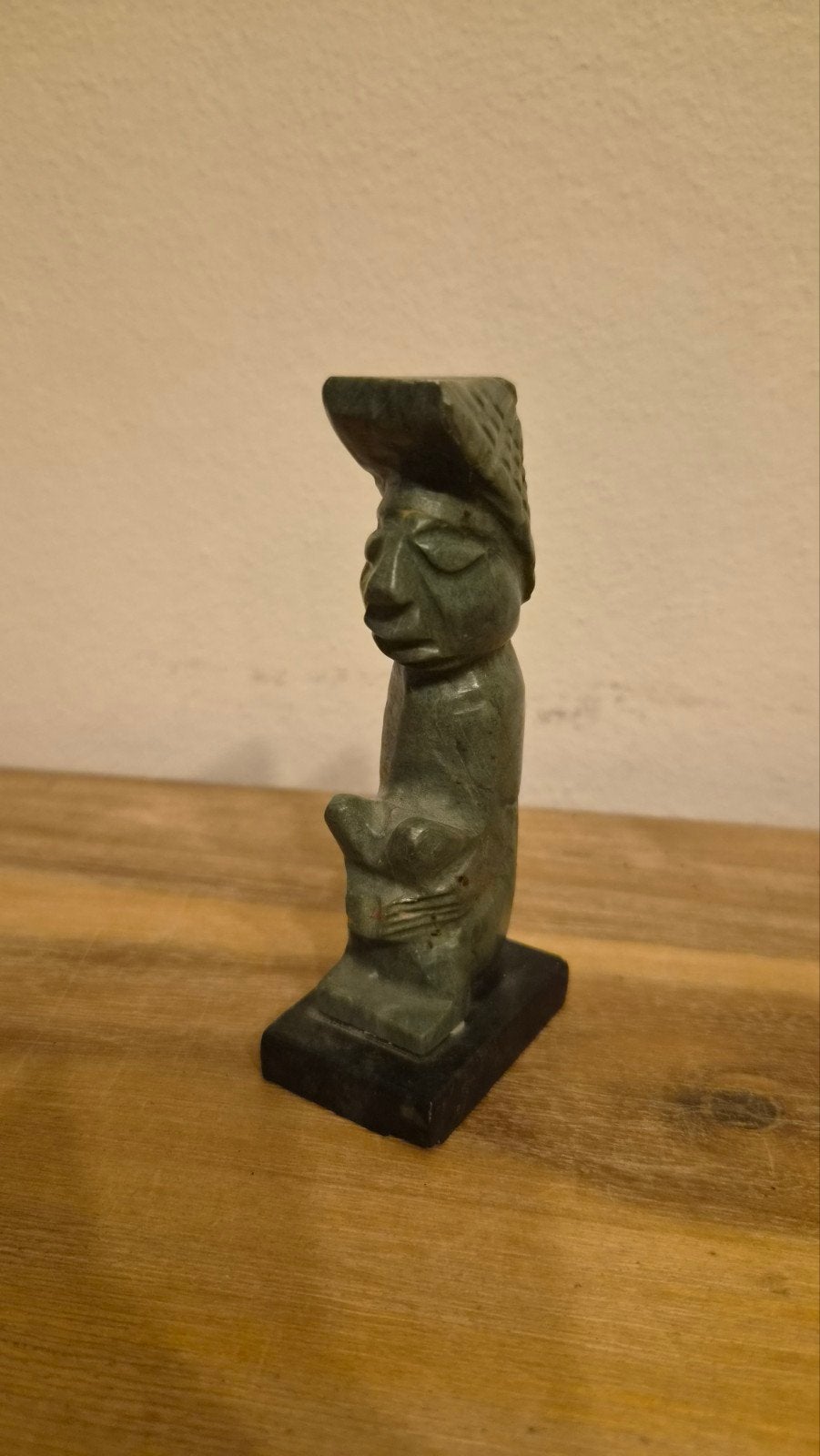 Guatemalteeks groenstenen beeld – Maya-stijl – vintage, Antiek en Kunst, Ophalen of Verzenden, Beeld