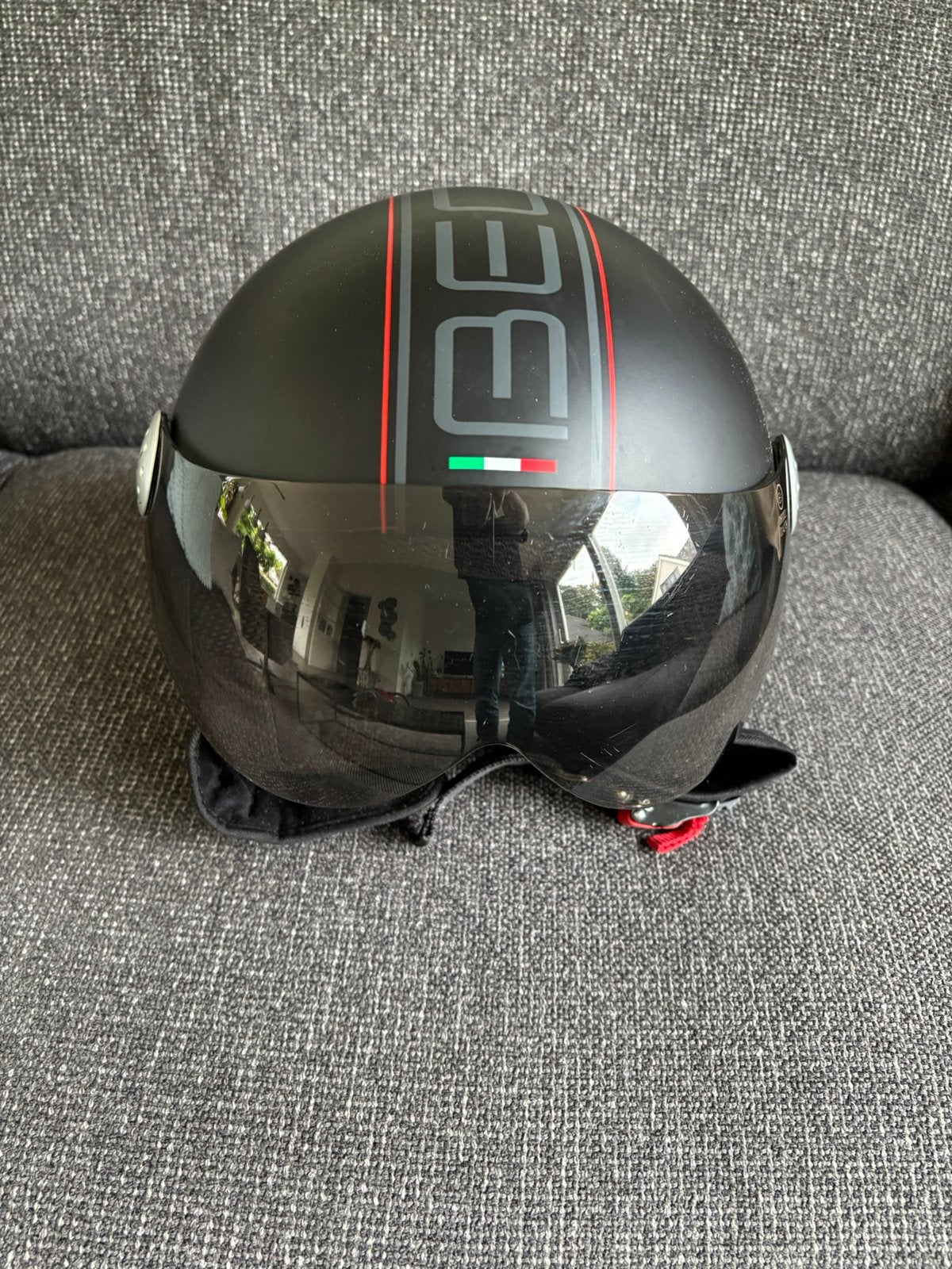 Beon Design jethelm – mat zwart – maat L, Fietsen en Brommers, Brommerhelmen, Ophalen, Gebruikt, Large