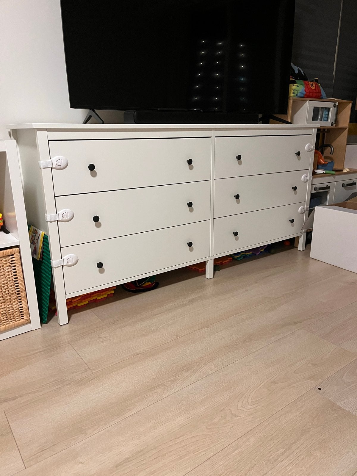 Witte ladekast met 6 lades, Ophalen, Gebruikt, 100 tot 150 cm, Met lade(s)
