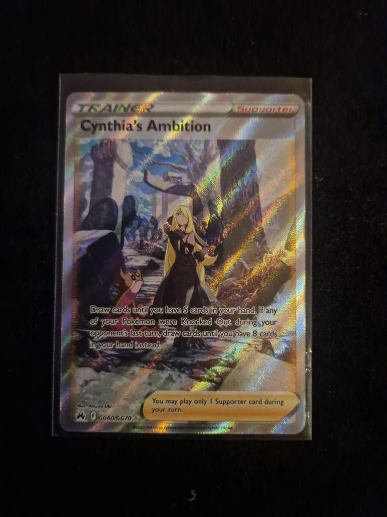 Cynthia's Ambition GG60/GG70 Pokemon Kaart, Ophalen of Verzenden, Zo goed als nieuw, Losse kaart, Foil