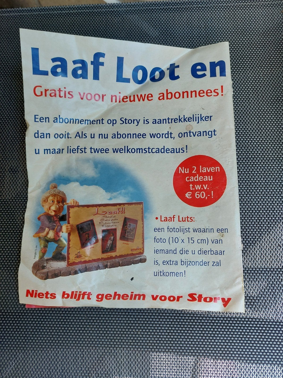 Oude reclame Efteling, Ophalen of Verzenden, Gebruikt, Overige typen