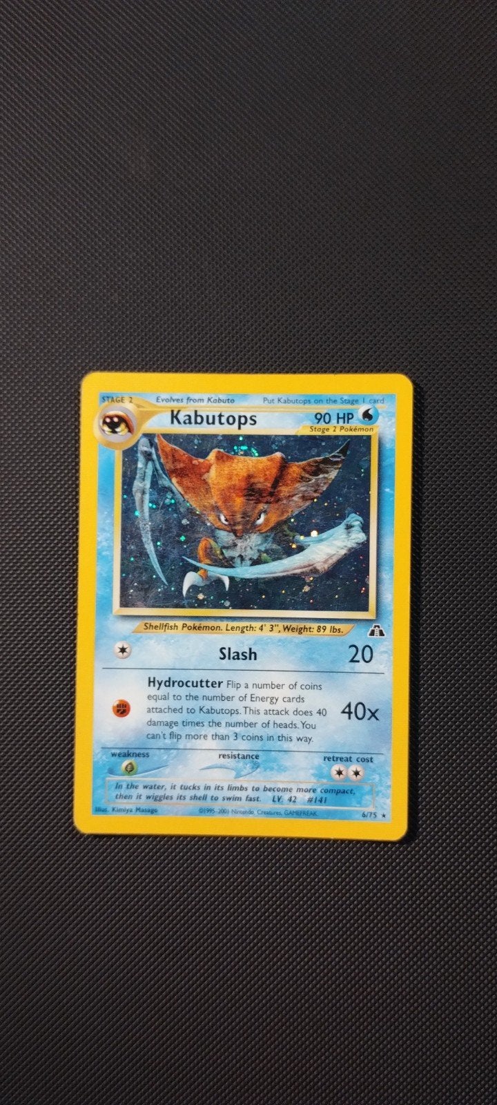 Kabutops holo neo pokemkaart, Ophalen of Verzenden, Gebruikt, Losse kaart, Foil