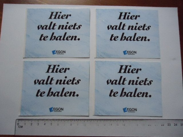 sticker oud Hier valt niets te halen deur raam huis auto, Verzamelen, Verzenden, Zo goed als nieuw, Bedrijf of Vereniging