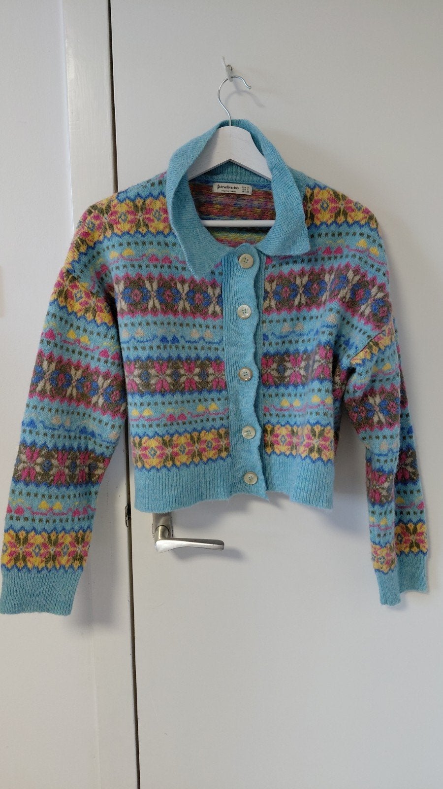 Bloemen vest, Kleding | Dames, Truien en Vesten, Ophalen of Verzenden, Zo goed als nieuw, Maat 38/40 (M), Blauw