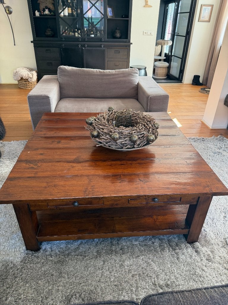 Salontafel hout, Ophalen, Gebruikt, Vierkant, 100 tot 150 cm