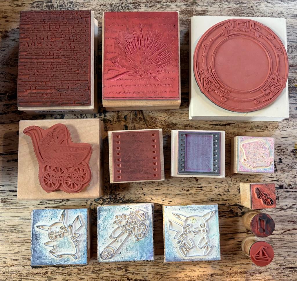 Diverse houten stempels voor hobby en creativiteit, Hobby en Vrije tijd, Stempelen, Ophalen of Verzenden, Gebruikt, Houten stempel