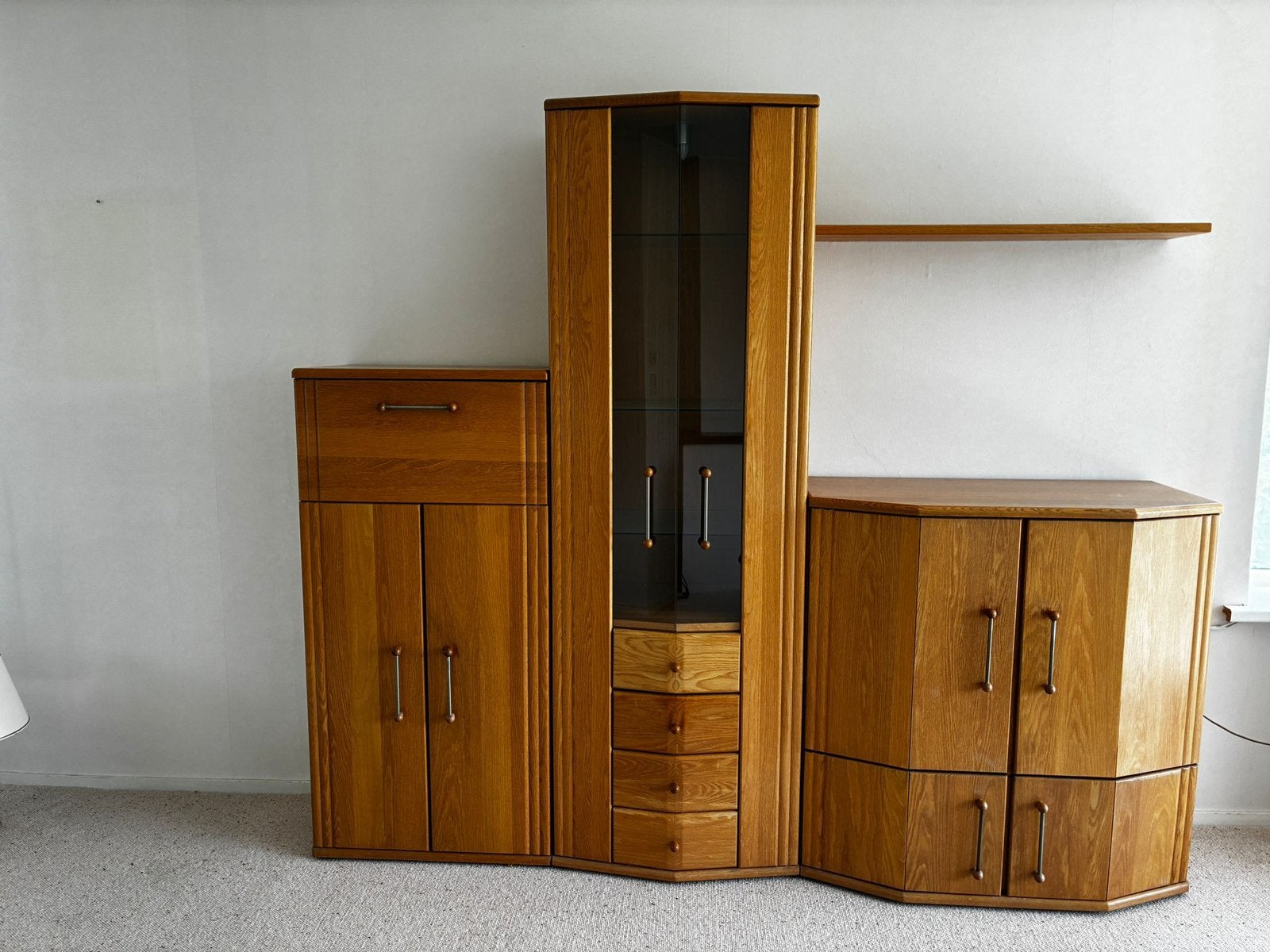 Houten wandkast 245cm (breed), Ophalen, Gebruikt