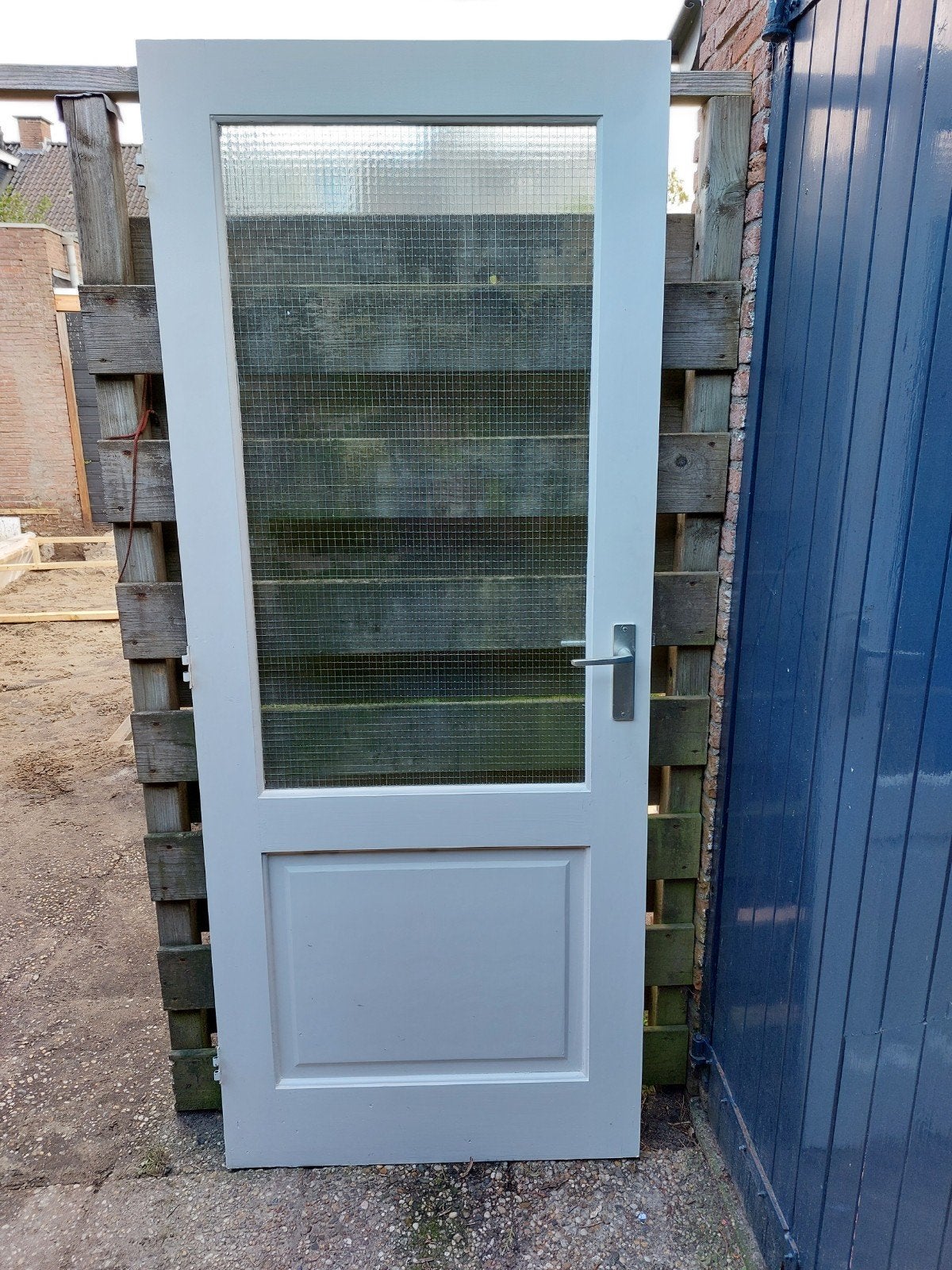 binnendeur met draadglas, Doe-het-zelf en Verbouw, Ophalen, Gebruikt, Binnendeur, 200 tot 215 cm