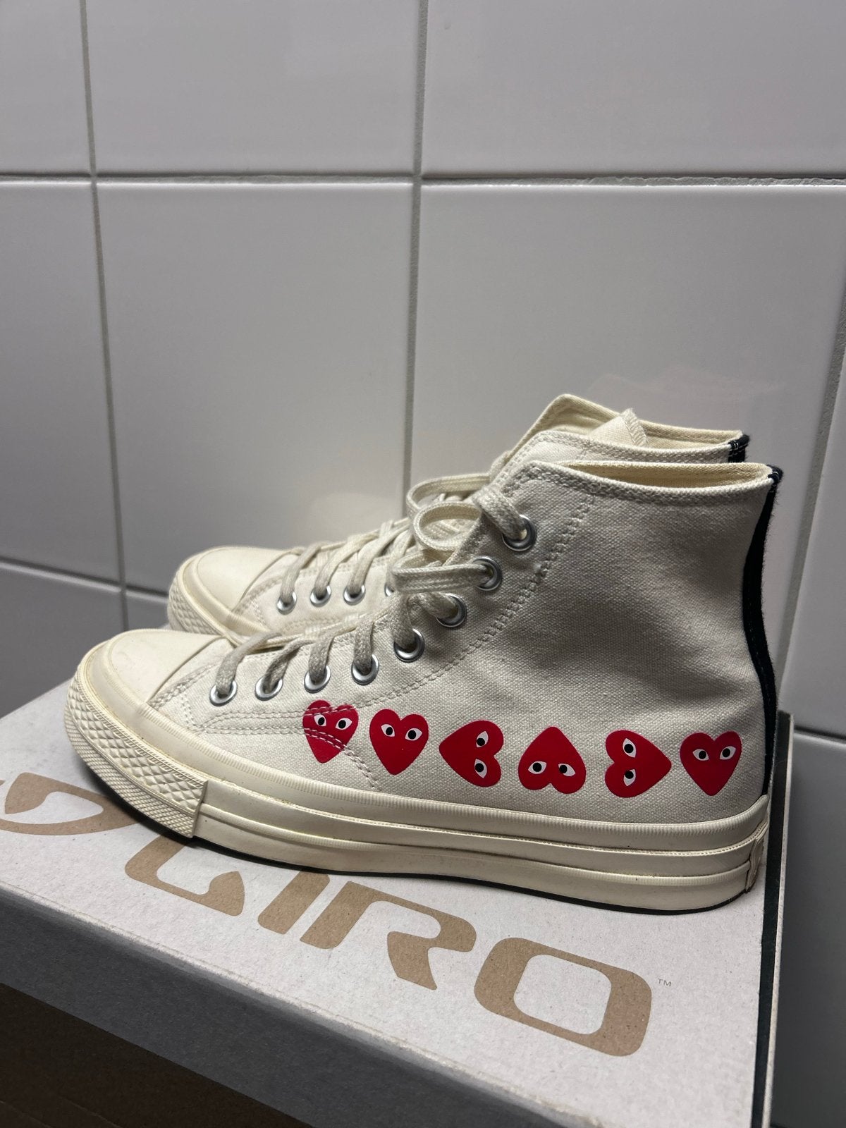 Converse x Comme des Garçons PLAY Chuck 70 High Top, Ophalen of Verzenden, Zo goed als nieuw, Wit, Sneakers of Gympen