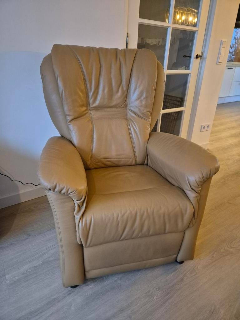 Leren zetel, fauteuil, relax stoel retro, Ophalen